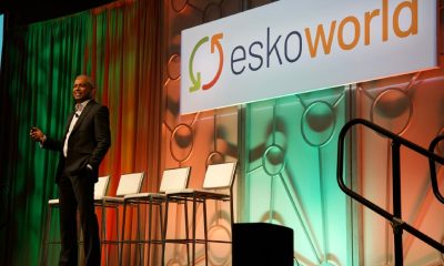 John Edison, president of Esko, gives a keynote address at the opening of Eskoworld 2023. The event attracted more than 500 packaging and label converters and brand representatives to Orlando for three days of education and networking.