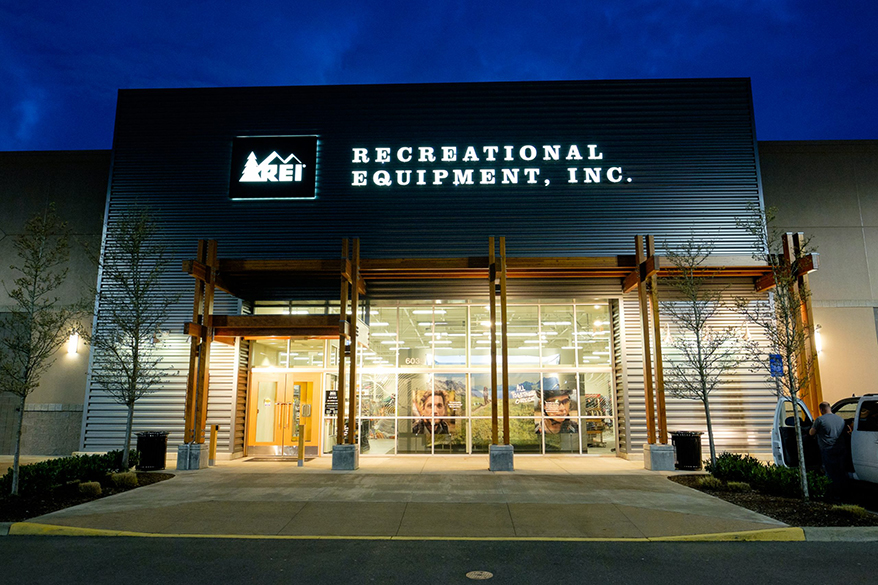 An REI storefront in Salem Oregon at the Keizer Station shops. Photography: iStock
